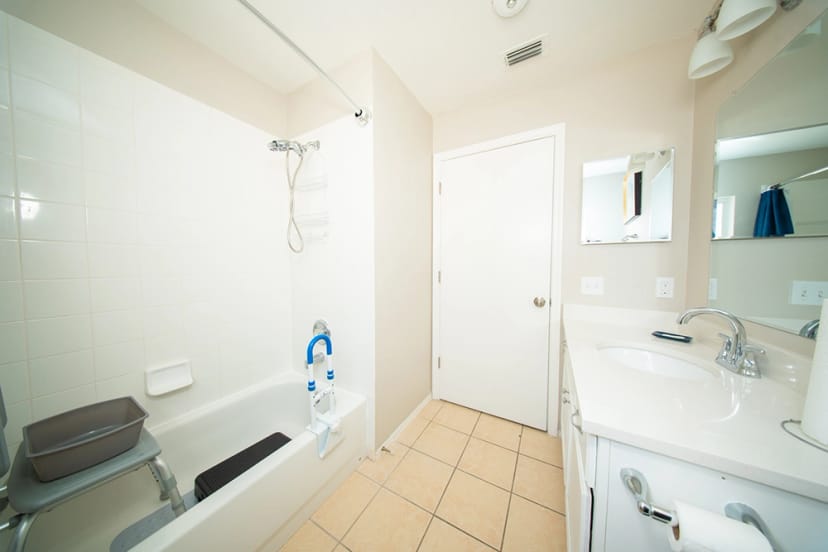 Modern bathroom with safety features